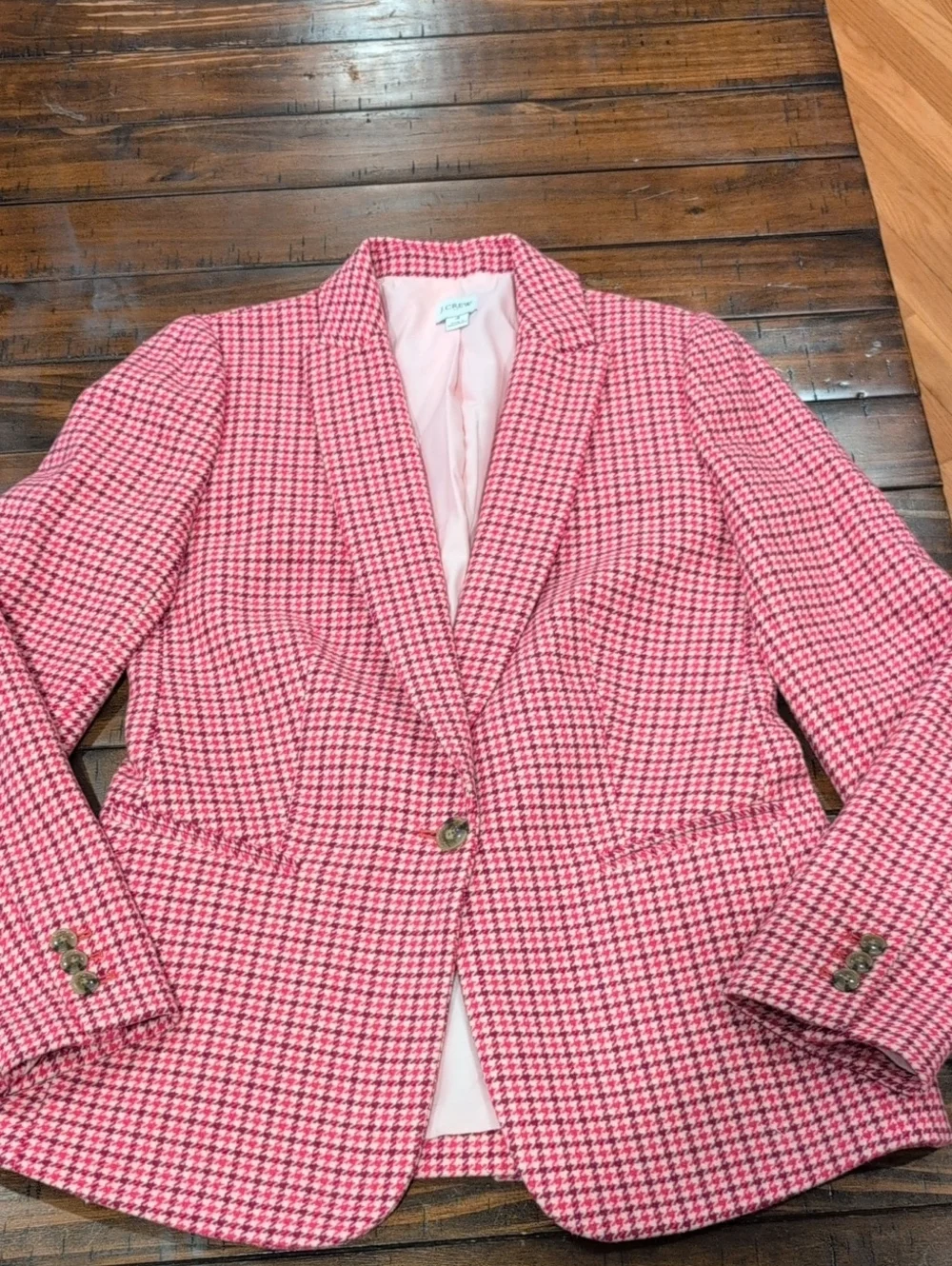 J. Crew Campbell Wool Blend Houndstooth Blazer